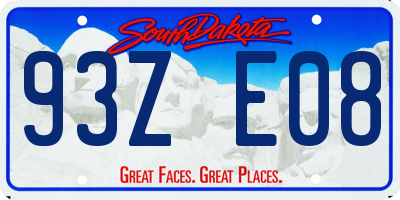 SD license plate 93ZE08