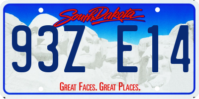 SD license plate 93ZE14