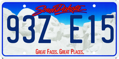 SD license plate 93ZE15