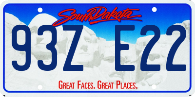 SD license plate 93ZE22