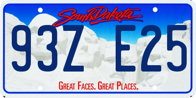 SD license plate 93ZE25
