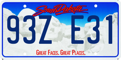 SD license plate 93ZE31