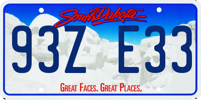SD license plate 93ZE33