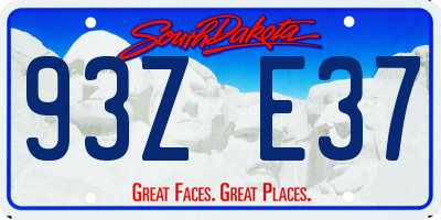 SD license plate 93ZE37