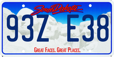 SD license plate 93ZE38