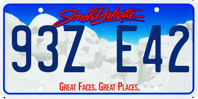 SD license plate 93ZE42