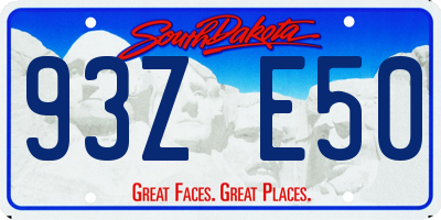 SD license plate 93ZE50
