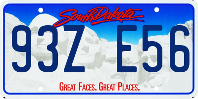 SD license plate 93ZE56