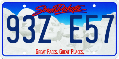 SD license plate 93ZE57