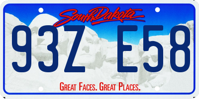SD license plate 93ZE58