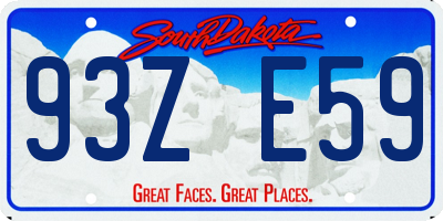 SD license plate 93ZE59