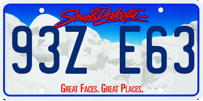 SD license plate 93ZE63