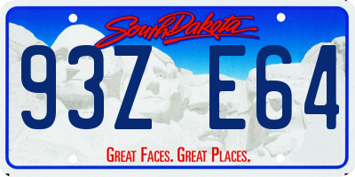 SD license plate 93ZE64