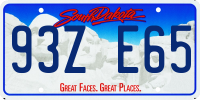 SD license plate 93ZE65