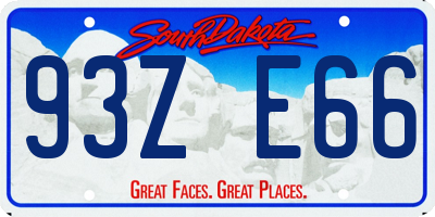 SD license plate 93ZE66