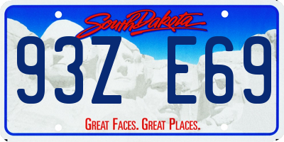 SD license plate 93ZE69