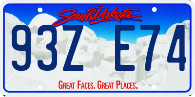 SD license plate 93ZE74