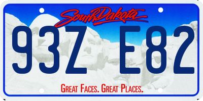 SD license plate 93ZE82