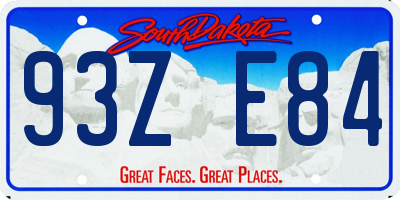 SD license plate 93ZE84