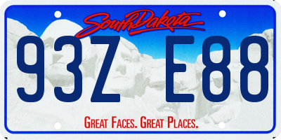 SD license plate 93ZE88