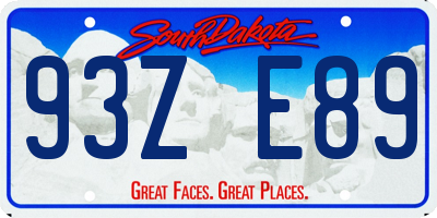 SD license plate 93ZE89
