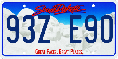 SD license plate 93ZE90
