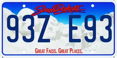 SD license plate 93ZE93