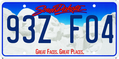 SD license plate 93ZF04
