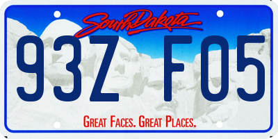 SD license plate 93ZF05
