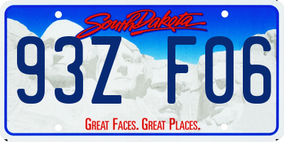 SD license plate 93ZF06