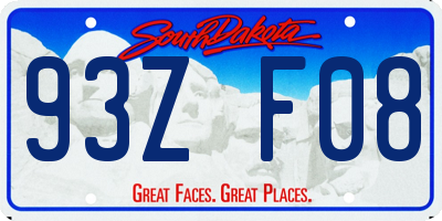 SD license plate 93ZF08