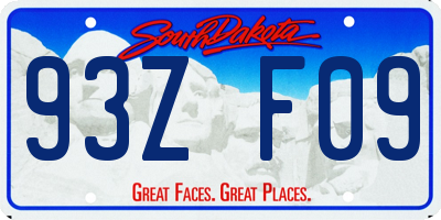 SD license plate 93ZF09