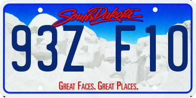 SD license plate 93ZF10