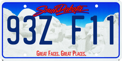 SD license plate 93ZF11