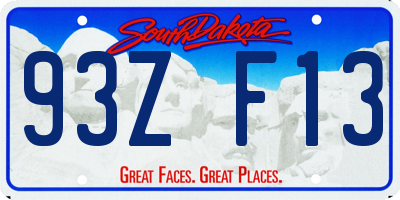 SD license plate 93ZF13