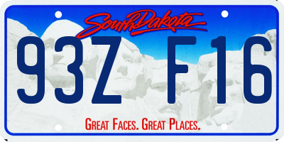 SD license plate 93ZF16