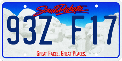 SD license plate 93ZF17