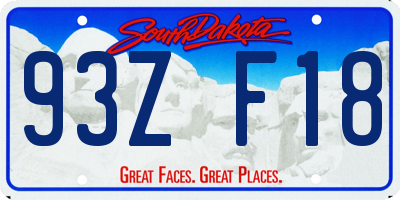 SD license plate 93ZF18