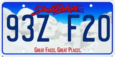 SD license plate 93ZF20