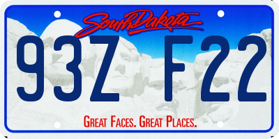 SD license plate 93ZF22