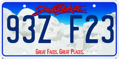 SD license plate 93ZF23