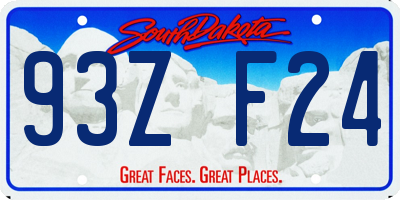 SD license plate 93ZF24