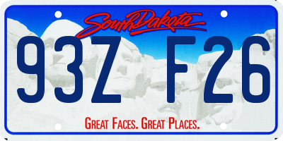 SD license plate 93ZF26