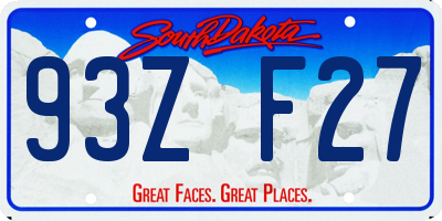 SD license plate 93ZF27