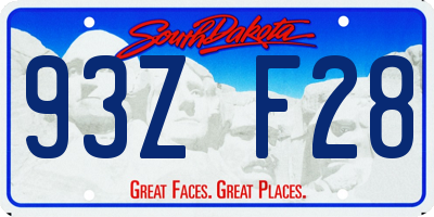 SD license plate 93ZF28