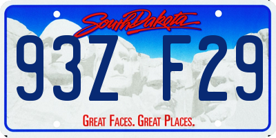 SD license plate 93ZF29
