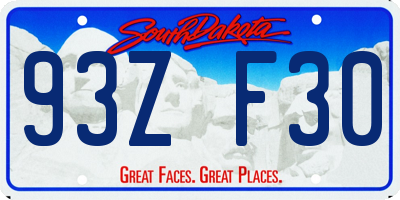 SD license plate 93ZF30