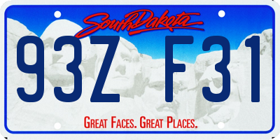 SD license plate 93ZF31
