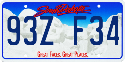 SD license plate 93ZF34