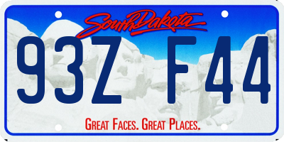 SD license plate 93ZF44
